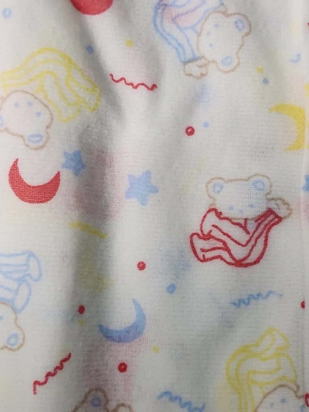 80s 90s Carter's Baby Interlock Knit Footed Sleeper Lot Pastel Teddy Bear M VTG